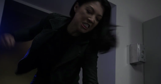 Melinda May, in mid-delivery of a beatdown.